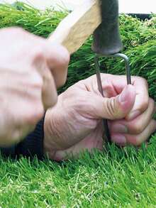 Ghim làm vườn mạ kẽm chịu lực cao 6 inch - Ghim hình chữ U chống gỉ dùng cho hàng rào, vải che phủ cảnh quan và chăm sóc bãi cỏ. - cọc cắm đất hình chữ U - Xem 5