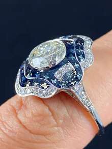 1 PC Glamorous Cubic Zirconia Ring For Women For Wedding Engagement Anniversary Party Jewelry Valentine's Day Gift - 1# - View 5