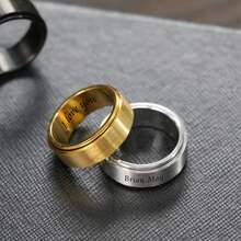 Nhẫn đính ước cá nhân hóa dành cho nam/nữ, nhẫn thép không gỉ khắc chữ theo yêu cầu, trang sức khắc chữ theo yêu cầu, nhẫn cưới - quà kỷ niệm. - Nhiều màu - Xem 4