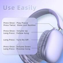 Gerripuer B30 Wireless Headphones With Deep Bass Hi-Fi Stereo, Adjustable, Portable For Travel/Commute/Music - View 5