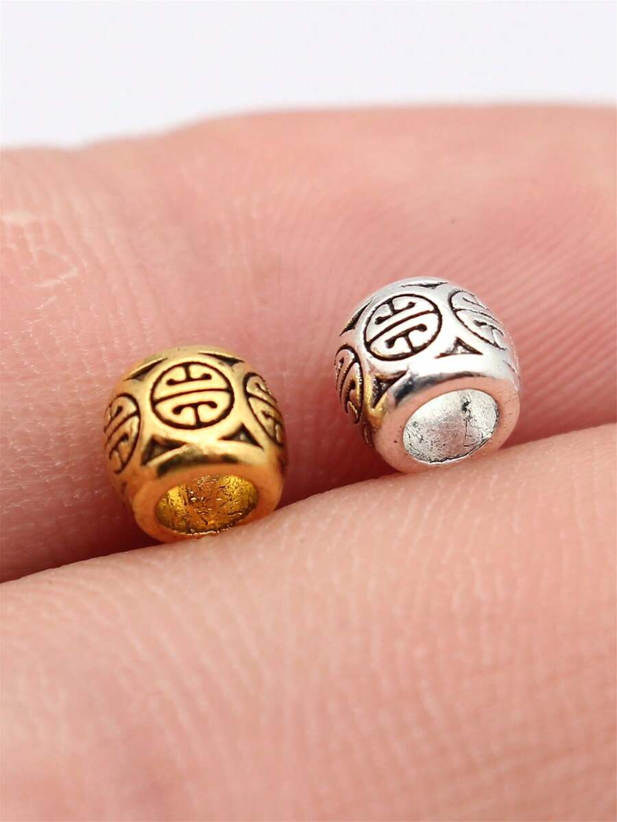 40pcs 6.1x6.1x5mm Chinese-Style Copper Coin Symbol Pattern Beads For DIY Jewelry Making Bracelet Necklace Keychain Phone Chain Making Accessories Handmade Craft Making Findings - Spacer Beads - View 1