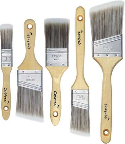 Coltree Paint Brushes Set - 5 Pcs Flat &Amp; Angle Paintbrushes For Wall &Amp; Trim, Suitable For Oil &Amp; Water-Based Paints, Stains