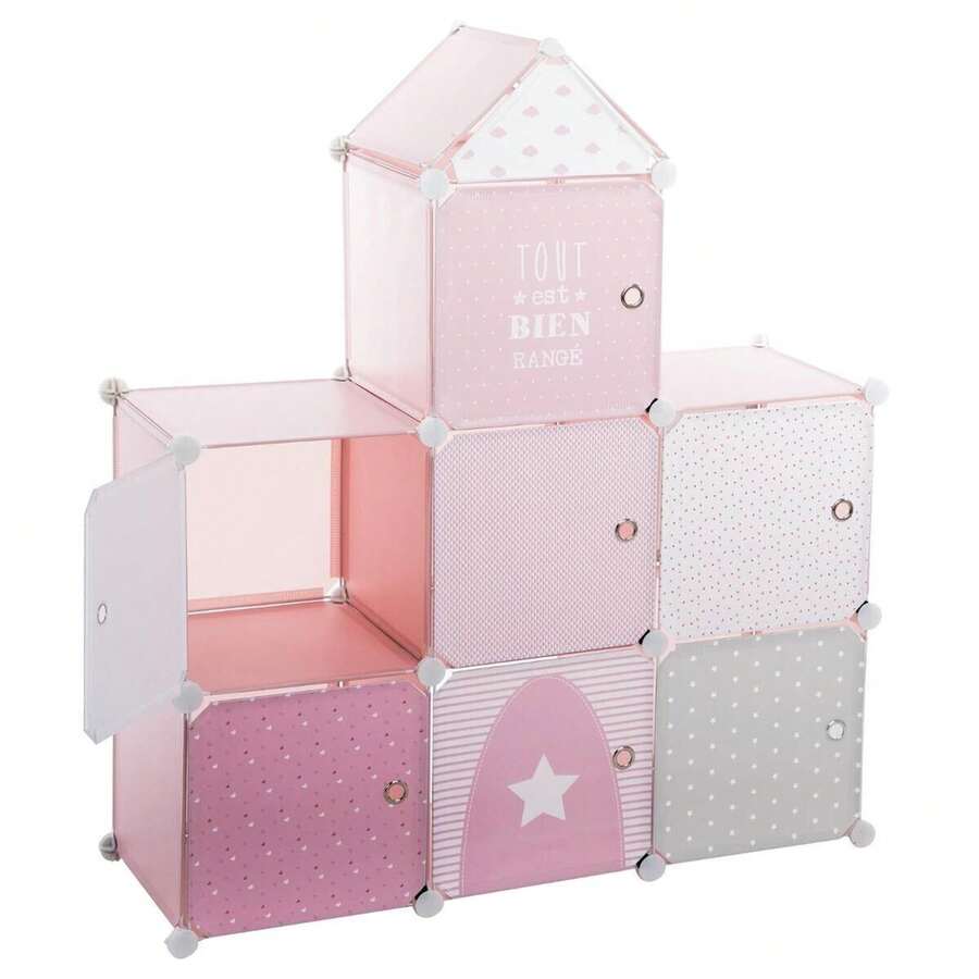 Atmosphera CASTILLO DE COLUMNAS DE ALMACENAMIENTO COLOR ROSA/L. 95.5 x D. 32 x H. 109 cm - Blanco - Ver 1