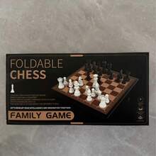 Juego de ajedrez profesional plegable, empaquetado en elegante caja de regalo, juego de mesa portátil adecuado para ajedrez y damas, simula 33 escenarios diferentes - Multicolor - Ver 11