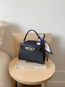 SIMUTINE Fashionable Niche Handbag, New Exquisite Mini Versatile Crossbody Bag, PU Leather Shoulder Strap Adjustable, Daily Use Tote Bag For Shopping, Commuting, Work, College - Black - View 7