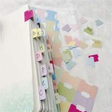 10pcs Color Coded Page Labels 15.3x8.5cm, Hand-Writable Bookmark Stickers For Calendar, Planner, Journal, Diary And DIY Decoration School Supplies - 10 Color-coded Labels - View 2