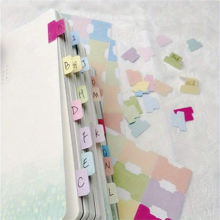 10入彩色編碼頁面標籤 15.3x8.5cm，可手寫書籤貼紙，適用於日曆、計畫本、手帳、日記與DIY裝飾，學校用品 - 10張彩色編碼標籤 - 查看 2