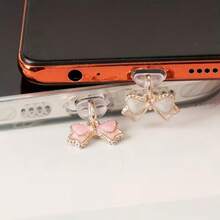 1个简约优雅精致粉白蝴蝶结防尘塞，适用于Lightning（5-14）/电子阅读器Type-C接口 - 彩色 - 查看 8