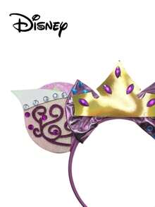 Disney 1pc Cute Cartoon Bow Headband, Bunny Ear Headband For Birthday Party, Cartoon Bow Hair Accessory For Theme Park Decor, Suitable As Easter Gift - Multicolor - View 2