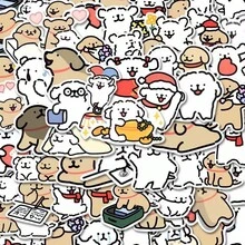 100pcs/Pack Cute Cartoon Maltese Dog Line Art Stickers, Stickers, Creative Stickers Suitable For Decorating Phone, Laptop, Luggage, Water Bottle, Skateboard, Notebook And Guitar. Great For Daily Use, Children's Birthday Gifts, Back To School Supplies - Multicolor - View 6