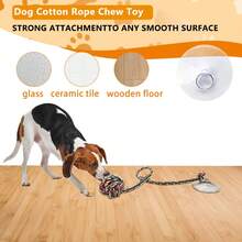 狗狗互动吸盘打结玩具，耐用耐咬玩具，消耗狗狗精力，主人与宠物互动球绳玩具，宠物必备用品 - 彩色 - 查看 2