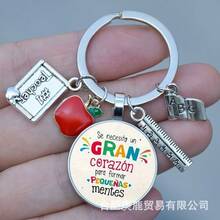 2024 Best Teacher Love Keychain, Thank You Teacher Text Glass Crystal Pendant Keyring, Teacher Car Keychain - Keychain1 - View 6