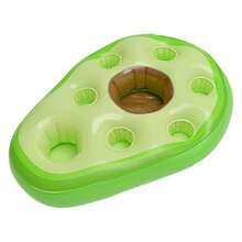 Cubo de hielo de verano, soporte para taza con diseño de aguacate, piña y árbol de coco, almohadilla flotante inflable con planta verde - multicolor - Ver 5