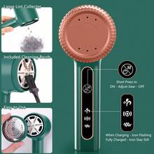 Fabric Shaver,  Lint Remover Portable Sweater Defuzzer With 6-Leaf Blades, Large Lint Container, 3-Speed Fuzzs Bobbles Pills Pilling Trimmer For Clothes Furniture Beddings - 1 tay cầm + 6 phụ kiện thay thế - Xem 4