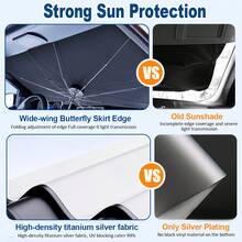 1pc Windshield Sun Shade - Opaque Heatproof Layer Windshield Sunshade With Seamless Design, Fits Various Vehicles - Sun Umbrella - View 4