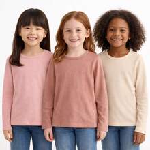 Set Of 2 Or 3 Girls' Long-Sleeved Ribbed Knit Blouses | Sizes 4 To 12 Years - 鬆動的 - 查看 3