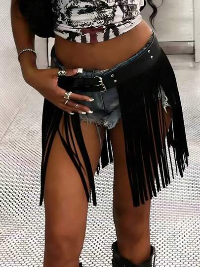 European And American Fashion Women's Tassel Waist Belt, Versatile Clothing & Performance Tassel Skirt Belt