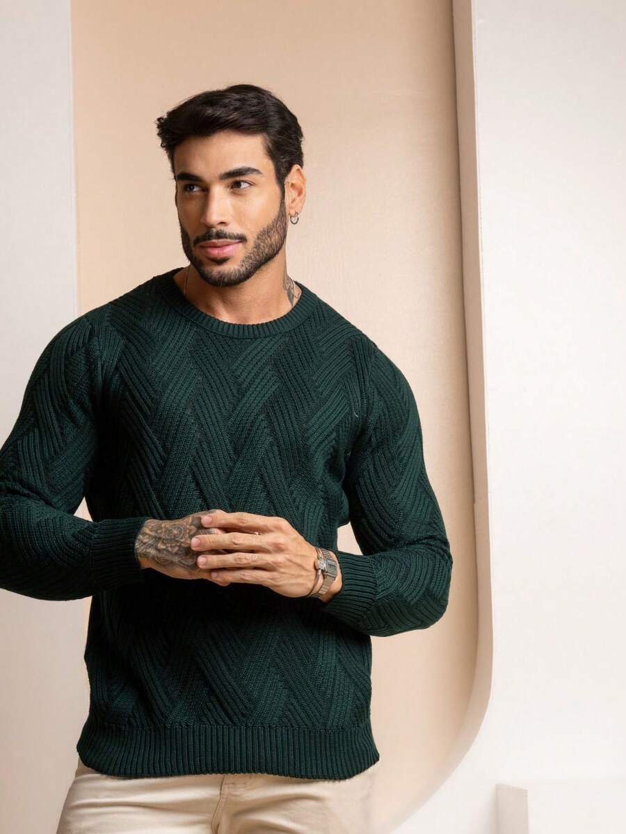 TRICOT DE LUXO SOPHISTICATED KNITTING SWEATSHIRT CHIC WINTER 26 - 綠色 - 查看 1
