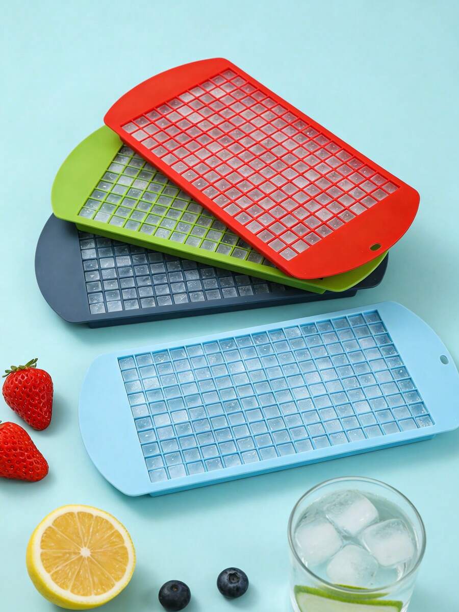 160孔迷你硅胶冰格 | DIY小冰块/巧克力/果冻 | 硅胶材质 | 易脱模 | 家用/商用 - 彩色 - 查看 1