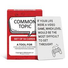 HEART BRIDGE 1盒“心桥”对话卡牌游戏，桌面游戏，家庭聚会破冰互动游戏，促进更深层次的交流，适合家庭聚会，万圣节/感恩节/圣诞节礼物 | 54张卡牌 - 紅色 - 查看 1