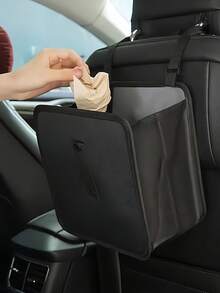 Hanging Waterproof Car Trash Can Car Storage Box For Peels Butts Confetti Foldable Car Garbage Bin Portable Large Capacity Dustbin Organizer & Storage Bag For Office Home Garbage Organizer Container Car Accessories Car Interior Accessory Home Decor - Multicolor - View 4