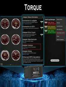 OBD2汽车诊断工具 OBDII OBD 2 OBD II ELM 327 V1.5 WIFI故障码读取器诊断工具，可清除发动机故障灯 - 诊断3000多种车辆故障码，汽车配件 - 黑色加強版 - 查看 3
