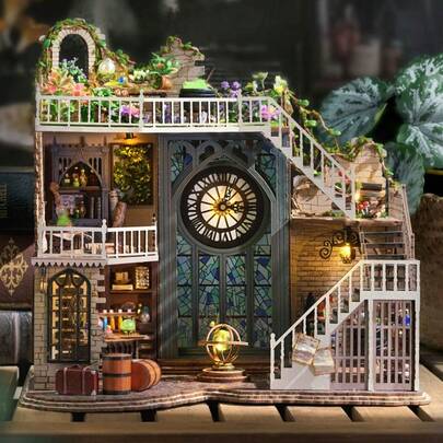 DIY Miniature Kit – Magic House Wooden Dollhouse Building Set, Tiny House Craft Kit For Adults, Creative Room Decor Idea, Unique Gift For Craft Lovers