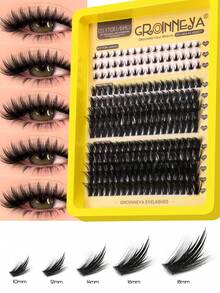 10 Pairs 3 Styles Mixed Cluster Lashes, 8-16mm C Curl Fluffy Dramatic False Eyelashes, Suitable For Dates And Vacations, Ideal For Beginners, Reusable Daily Makeup Essential - CC - View 4
