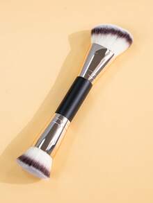 SEPROFE 2-In-1 Large Dual-Ended Makeup Brush, Super Soft Fibers Contour & Foundation Brush, High-Quality Wooden Handle, Suitable For Daily Makeup - Black - View 6