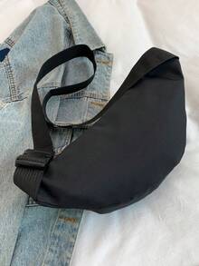 1个纯色尼龙腰包，休闲斜挎腰包，轻便臀包，简约单肩包，配有可调节肩带，适合男孩/女孩/青少年/学生/年轻人，可用于旅行/健身/跑步/日常穿搭 - 彩色 - 查看 11