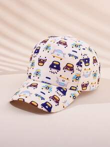 1pc Toddler Boys' Cartoon Car Print Sun Hat, Summer Outdoor Beach UV Protection Bucket Hat, Casual Daily Wear - 1PC Printing - View 4
