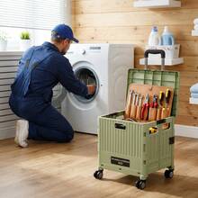Xe đẩy mua sắm gấp gọn đa năng, xe đẩy hàng tạp hóa di động nhẹ có tay kéo, thích hợp cho bán hàng rong, cắm trại, xe đẩy tay gấp gọn tiện dụng, xe đẩy mua sắm di động có hộp đựng, có nắp đậy, giỏ 4 bánh xoay, thích hợp cho hàng tạp hóa, văn phòng, hành lý, giáo viên. - Nhiều màu - Xem 9