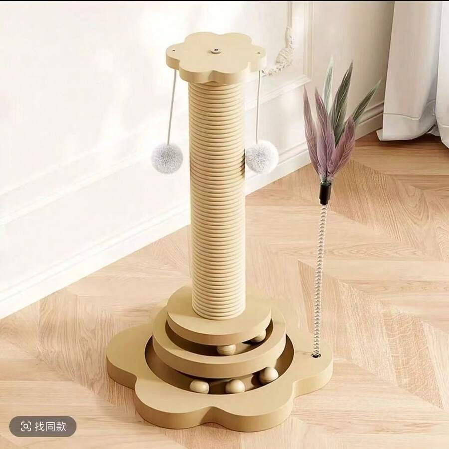 Trụ cào móng cho mèo bền chắc, không rụng lông, có tấm cào móng nâng cao, bảng cào móng thẳng đứng mới, đồ chơi tự giải trí bền chắc cho mèo. - Xem 1