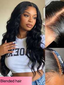 13x4 高清蕾丝前假发，短款波浪发型，预修剪发际线，带婴儿绒毛，无需胶水，自然无痕，180% 密度，10-36 英寸，自然黑 - 自然色&黑色系 - 查看 4