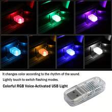 1pc USB Powered Car Atmosphere Neon Light - Car Touch Lamp, Sound Activated Multicolor Decorative Light, 20+ Effects, Non-Waterproof, Easy Installation, Suitable For Most Vehicles, No Battery Required - Multicolor - View 12