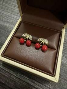 1 Pair Classic French Style Fashionable Cherry Earrings - Multicolor - View 2