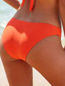 Quần bikini cạp thấp màu trơn, món đồ không thể thiếu khi đi biển. - Đỏ - Xem 2