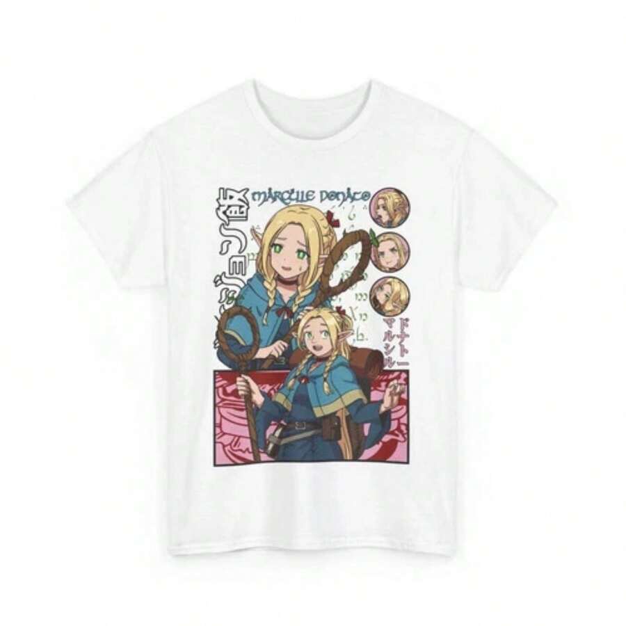Delicious In Dungeon Marcille Donato T-Shirt, Unisex Tee, Manga Shirt White - Black - View 1