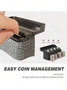 Soporte para monedas de coche con incrustaciones de diamantes, se ajusta a la mayoría de coches y camiones, organizador de accesorios para el coche - Caja para monedas con incrustaciones de diamantes - Ver 1