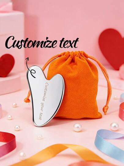 1pc Custom Stainless Steel Heart Shaped Gua Sha Facial Massage Tool, Manual Facial Massage Tool With A Drawstring Storage Bag, Portable Muscle Relaxation Massage Board, Stainless Steel Gua Sha Facial Tool - Facial Massage Tool - Smooth Sturdy Metal Gua Sha Tool For Facial Body Reduce Swelling - Heart Shaped Massage Scraper (Silver) Stainless Steel Gua Sha Facial Tool Metal Gua Sha Tightening Massage Gua Sha Beauty Tool For Body Eye Neck Massager