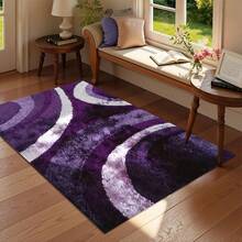 Heavy-Duty Soft Rug, Deep Purple And Black Modern Design, Large Living Room, Bedroom, Hallway Mat - Elegant Purple Home Decor Mat. Home Room Decor, Stylish Rugs For Livingroom, Durable Outdoor Rug, Soft Carpet, Cozy Rug For Bedroom, Exquisite House Decor, Alfombra Para Habitación - Nhiều màu - Xem 3
