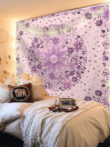 1pc Bookshelf Graphic Printed Tapestry, Modern Polyester Square Decorative Wall Hanging Suitable For Living Room And Bedroom - Multicolor - View 9