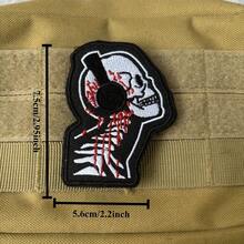 Miếng vá thêu hình bộ xương theo phong cách nhạc Punk, huy hiệu quân đội dán, nhãn dán ba lô. - nhiều màu - Xem 2