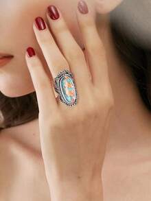 1 Peça Anel da Moda, Adequado para Mulheres Usarem em Ocasiões como Casamento, Noivado, Aniversário, Festa, Dia dos Namorados - 1# - Visão 5