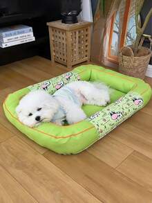 Breathable Pet Bed Suitable For Small & Medium Dogs/Cats, Cute Floral Print Washable Dog House, Soft Plush Soothing Type Dog Bed With Non-Slip Bottom, Comfortable Pet Cat Dog Bed For All Seasons - Multicolor - View 11