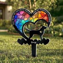 Personalized Pet Photo Acrylic Garden Stake Light Catcher, Gift For Pets - A - View 1