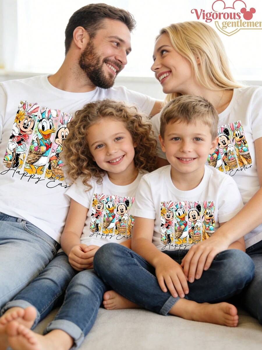 Disney Our Family's Easter T-Shirt For 2026, Family Matching T-Shirt, Park Matching T-Shirt - 白色 - 查看 1