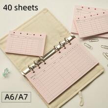 40 hojas de recambio A6/A7 de lista de deseos rosa, perforadas con 6 agujeros, papel premium de 120g, para planificador y diario de anillas de 6 agujeros - Rectángulo - Ver 2