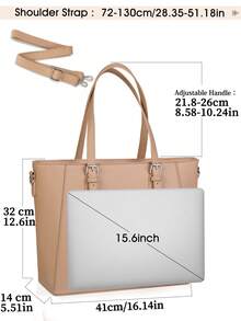 NEWHEY Túi xách nữ cỡ lớn bằng da thật, thích hợp cho đi làm, du lịch và mua sắm. - Kaki nhạt - Xem 4