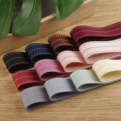 Ruy băng grosgrain chấm bi 3 hàng, nguyên liệu làm phụ kiện tóc nơ DIY, ruy băng satin sọc hai màu dùng cho hộp quà tặng quần áo và bó hoa.